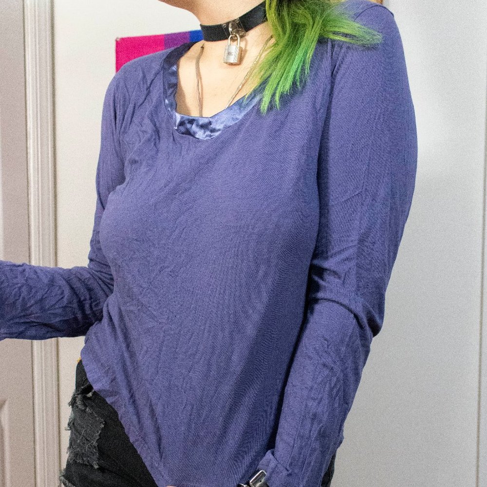 Purple long sleeve pajama shirt